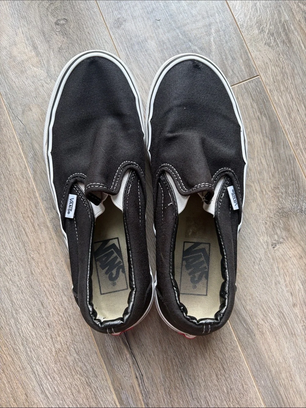Vans Black and White Slip on Vans - Picture 6 of 7